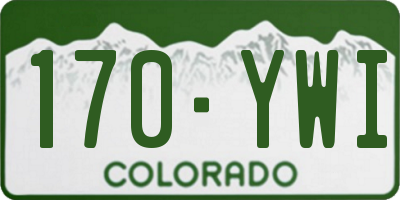 CO license plate 170YWI