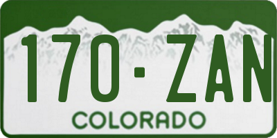 CO license plate 170ZAN