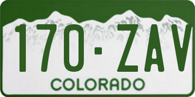 CO license plate 170ZAV