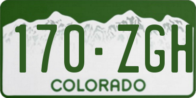 CO license plate 170ZGH