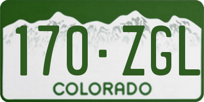 CO license plate 170ZGL