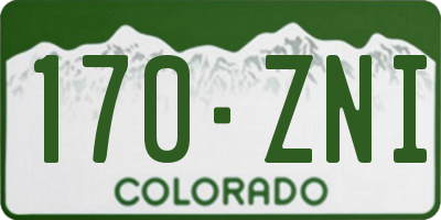 CO license plate 170ZNI