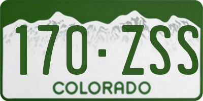CO license plate 170ZSS