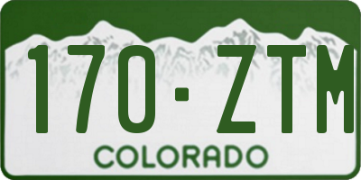 CO license plate 170ZTM