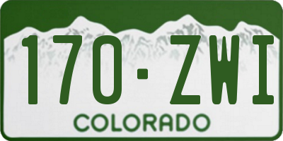 CO license plate 170ZWI