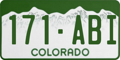 CO license plate 171ABI