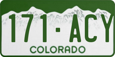 CO license plate 171ACY