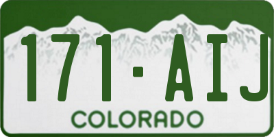 CO license plate 171AIJ