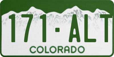 CO license plate 171ALT