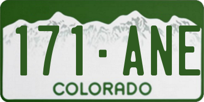 CO license plate 171ANE