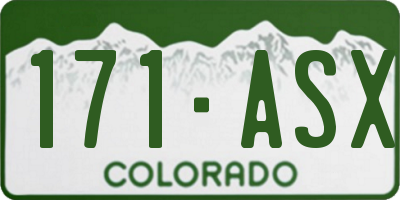CO license plate 171ASX