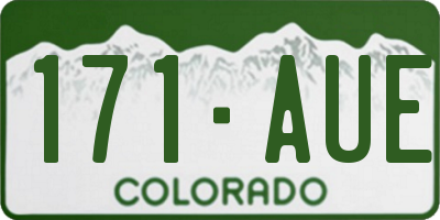 CO license plate 171AUE