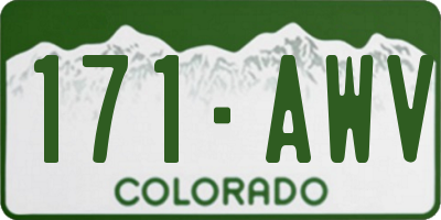 CO license plate 171AWV