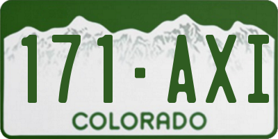 CO license plate 171AXI