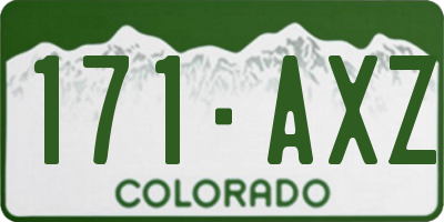 CO license plate 171AXZ