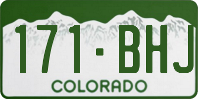 CO license plate 171BHJ