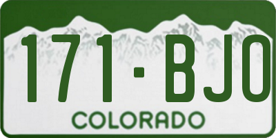CO license plate 171BJO
