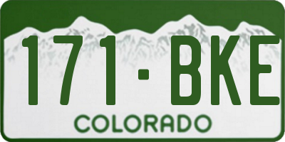 CO license plate 171BKE