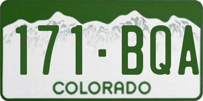 CO license plate 171BQA