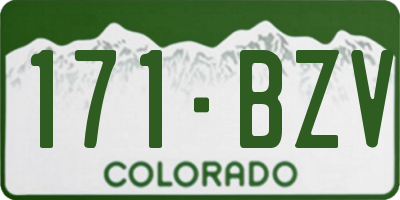 CO license plate 171BZV