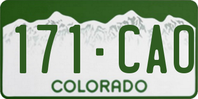 CO license plate 171CAO
