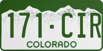 CO license plate 171CIR