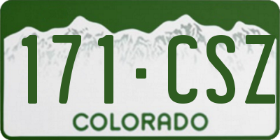 CO license plate 171CSZ