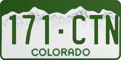 CO license plate 171CTN