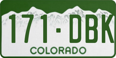 CO license plate 171DBK