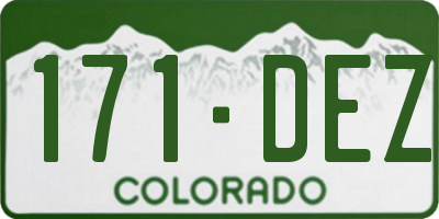 CO license plate 171DEZ