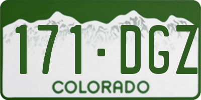 CO license plate 171DGZ