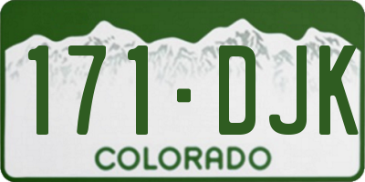CO license plate 171DJK