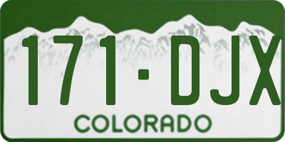 CO license plate 171DJX