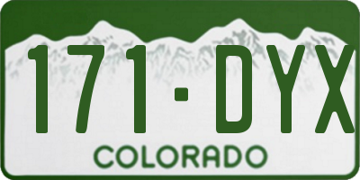 CO license plate 171DYX