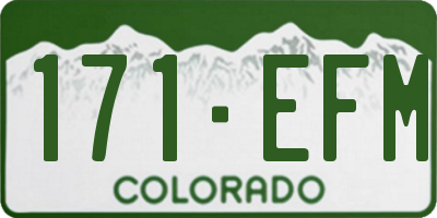 CO license plate 171EFM