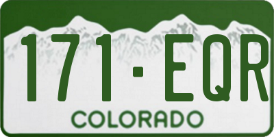 CO license plate 171EQR