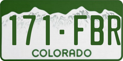 CO license plate 171FBR