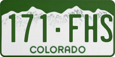 CO license plate 171FHS