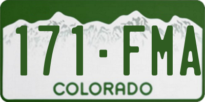 CO license plate 171FMA