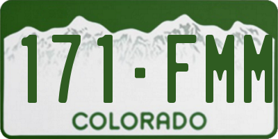 CO license plate 171FMM
