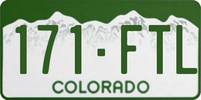 CO license plate 171FTL