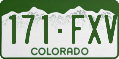 CO license plate 171FXV