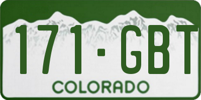 CO license plate 171GBT