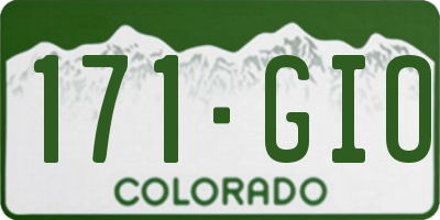 CO license plate 171GIO