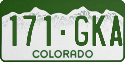 CO license plate 171GKA