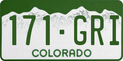 CO license plate 171GRI