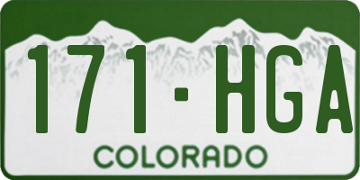 CO license plate 171HGA