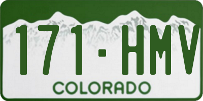 CO license plate 171HMV