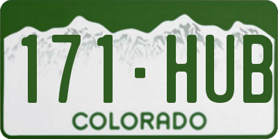 CO license plate 171HUB