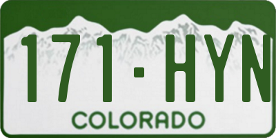 CO license plate 171HYN